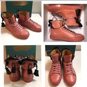 New BUSCEMI 125mm women rose pink leather sneakers